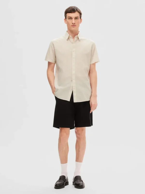 Skjorter>SELECTED KORTÆRMET SKJORTE Beige