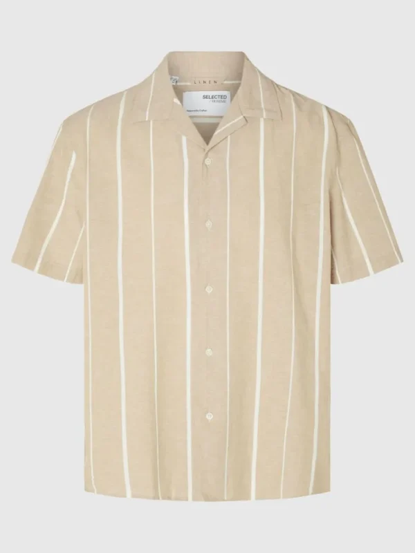 Skjorter>SELECTED KORTÆRMET SKJORTE Beige