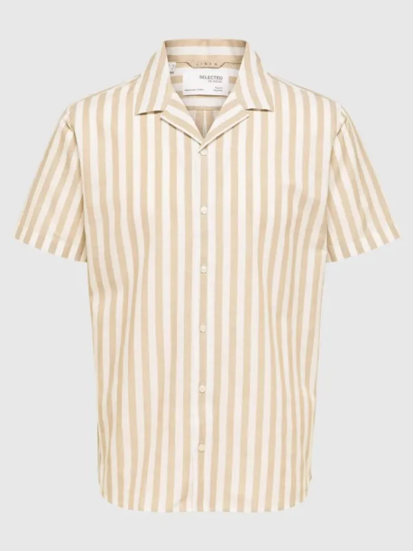 Skjorter>SELECTED KORTÆRMET SKJORTE Beige