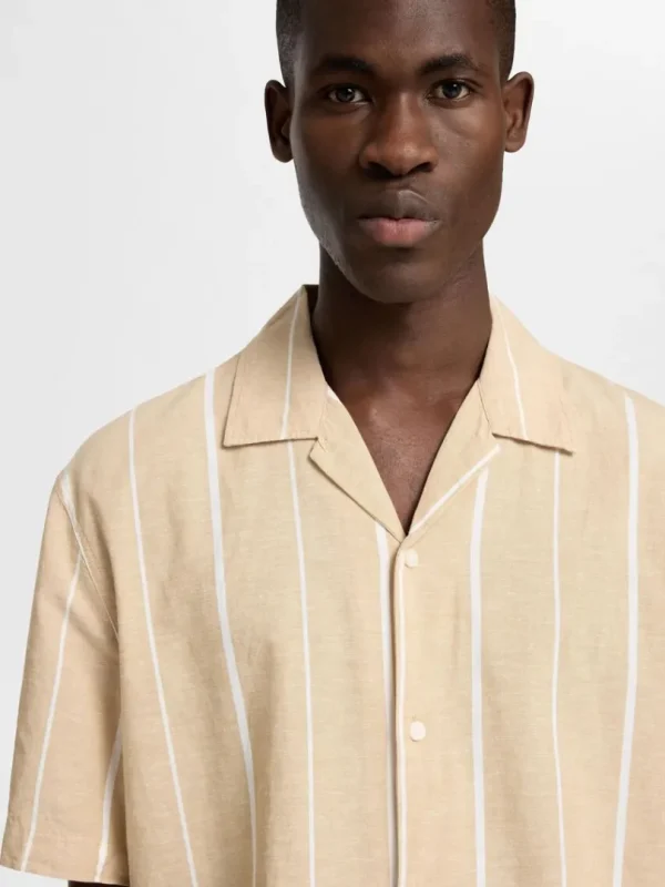 Skjorter>SELECTED KORTÆRMET SKJORTE Beige