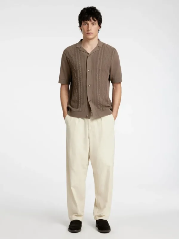 Strik>SELECTED KORTÆRMET STRIKKET CARDIGAN Brown