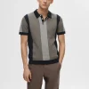 Poloer | Strik>SELECTED KORTÆRMET STRIKKET POLO Blue