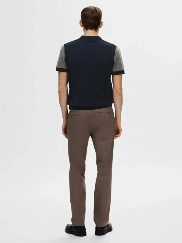 Poloer | Strik>SELECTED KORTÆRMET STRIKKET POLO Blue