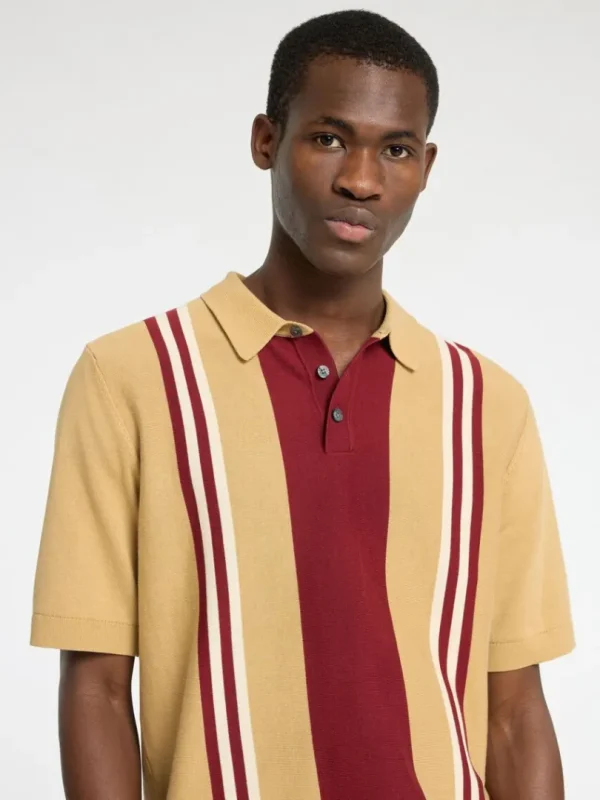Poloer | Strik>SELECTED KORTÆRMET STRIKKET POLOSHIRT Brown