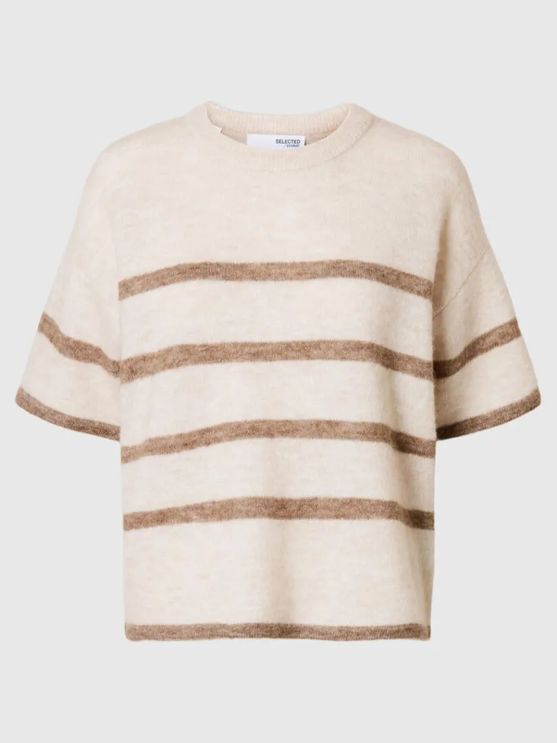 kortrmet_strikket_top_5-6.webp Strik>SELECTED KORTÆRMET STRIKKET TOP Beige