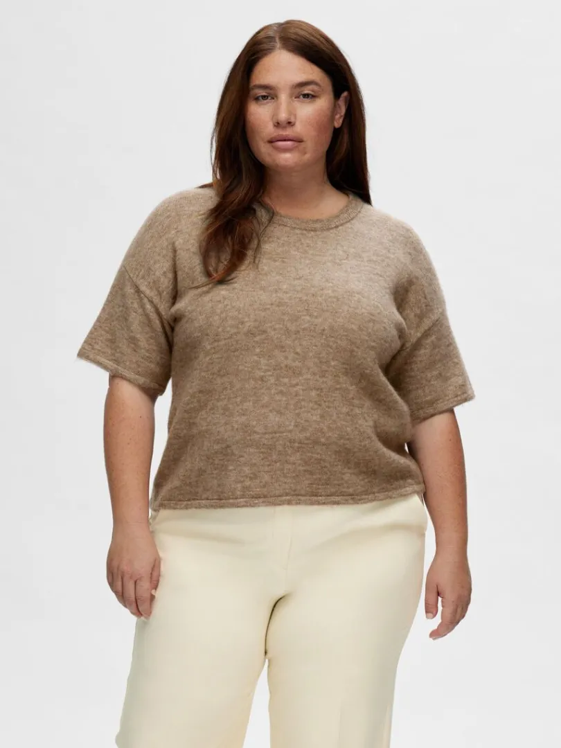 kortrmet_strikket_top_7-2.webp Strik>SELECTED KORTÆRMET STRIKKET TOP Brown