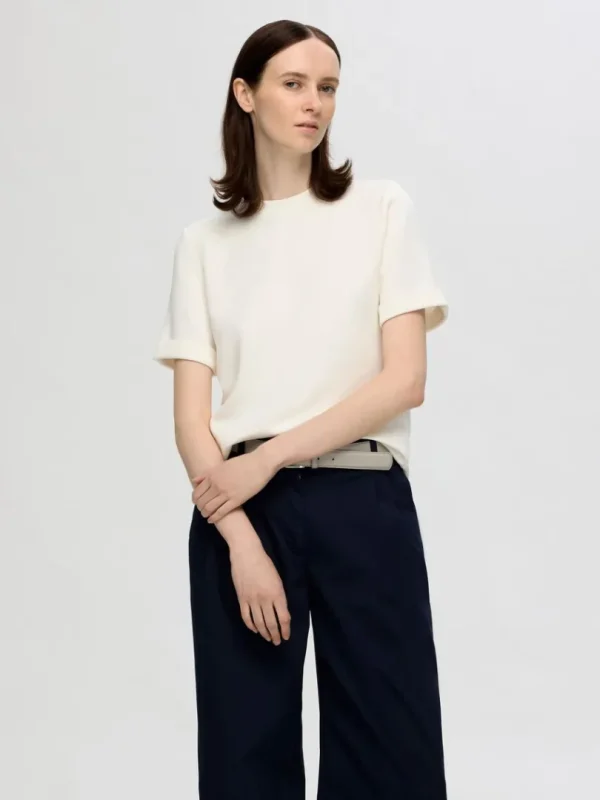 T-shirts>SELECTED KORTÆRMET T-SHIRT White