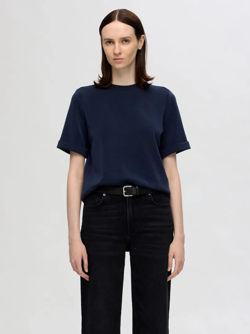kortrmet_tshirt_0-2.webp T-shirts>SELECTED KORTÆRMET T-SHIRT Blue