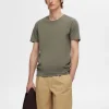 T-shirts>SELECTED KORTÆRMET T-SHIRT Green