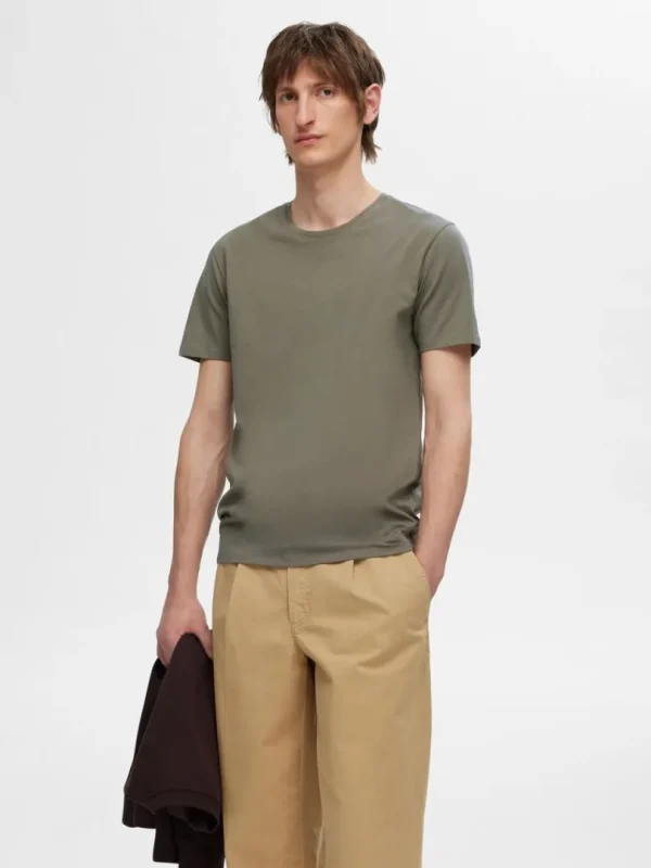 T-shirts>SELECTED KORTÆRMET T-SHIRT Green