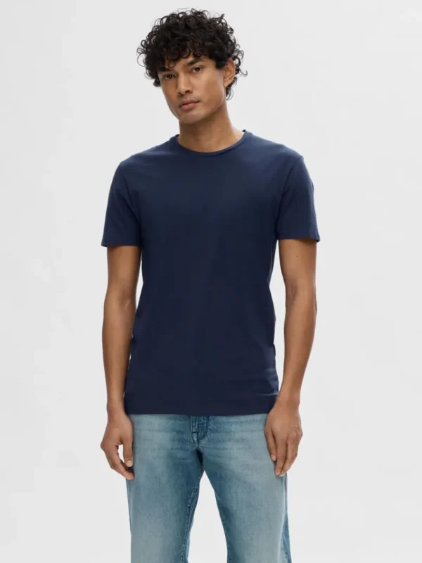 T-shirts>SELECTED KORTÆRMET T-SHIRT Blue