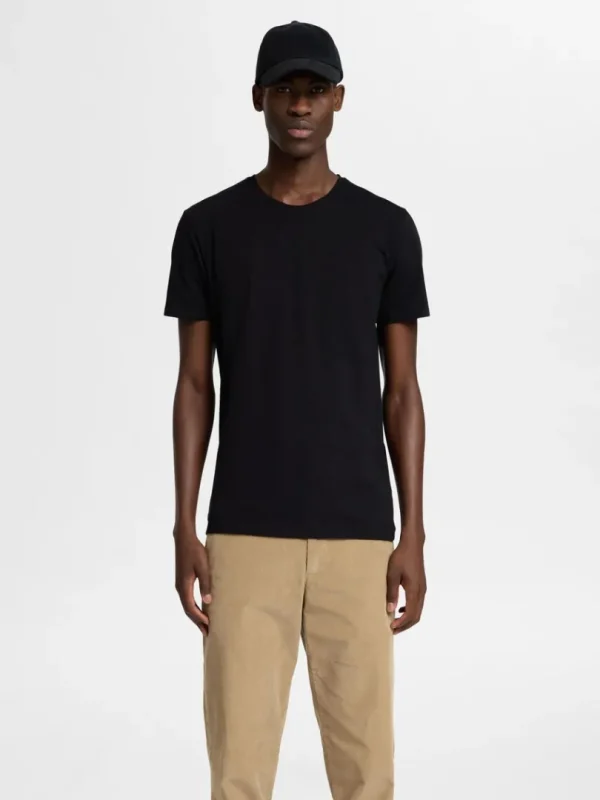 T-shirts>SELECTED KORTÆRMET T-SHIRT Black