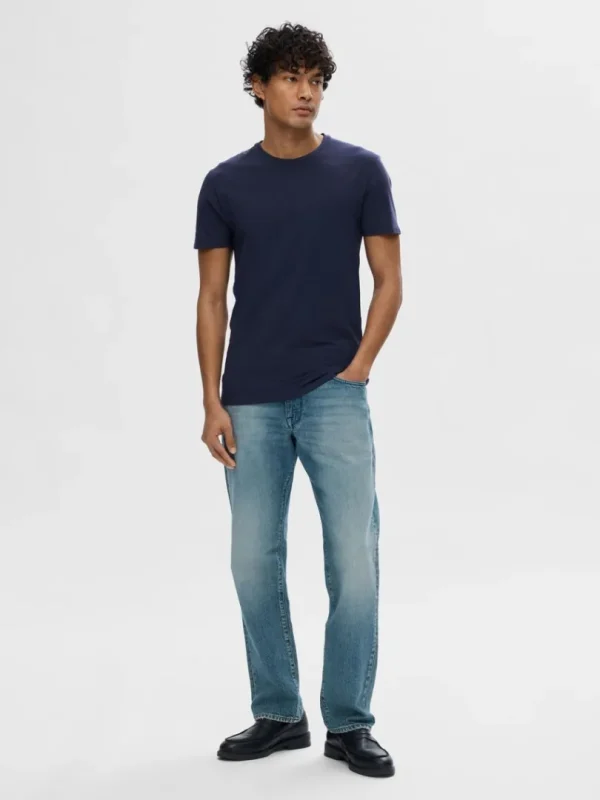 T-shirts>SELECTED KORTÆRMET T-SHIRT Blue
