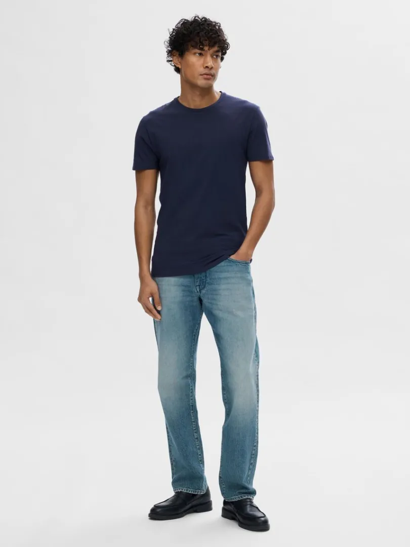 kortrmet_tshirt_1-8.webp T-shirts>SELECTED KORTÆRMET T-SHIRT Blue