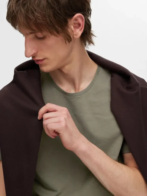 T-shirts>SELECTED KORTÆRMET T-SHIRT Green