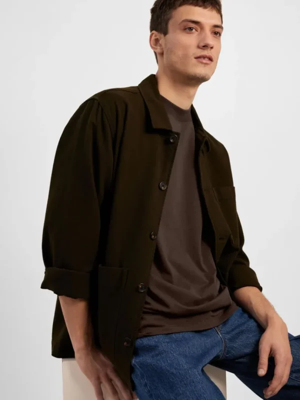 T-shirts>SELECTED KORTÆRMET T-SHIRT Brown