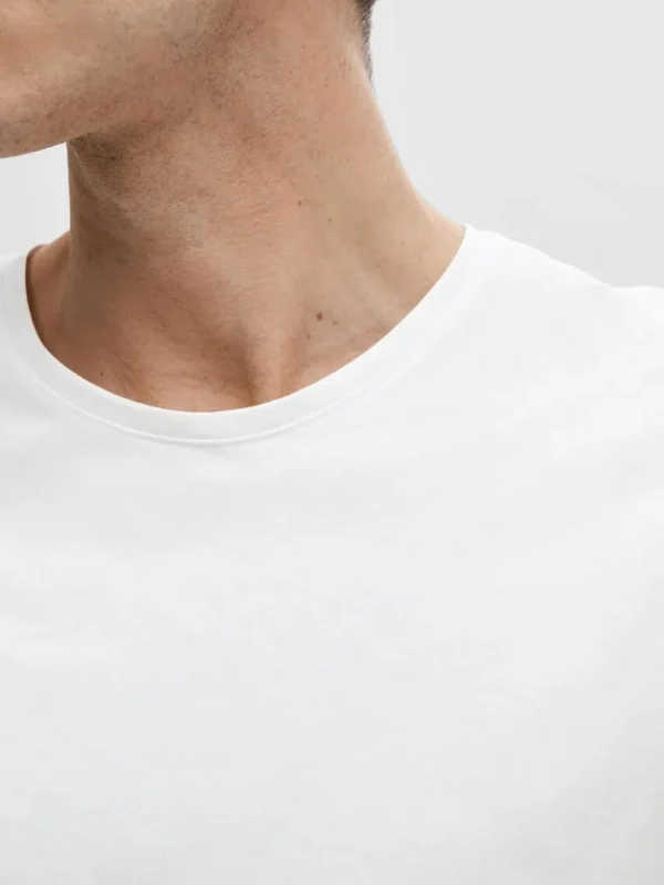 T-shirts>SELECTED KORTÆRMET T-SHIRT White