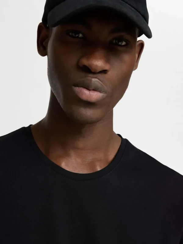 T-shirts>SELECTED KORTÆRMET T-SHIRT Black