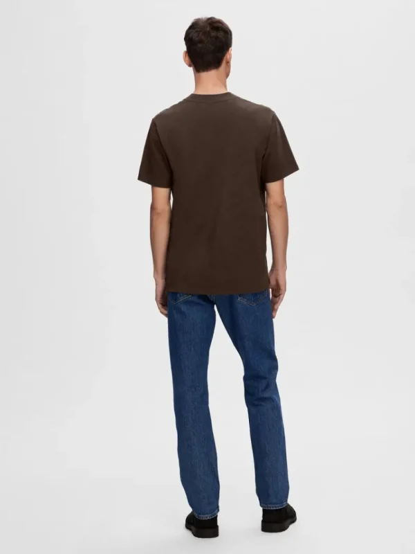 T-shirts>SELECTED KORTÆRMET T-SHIRT Brown