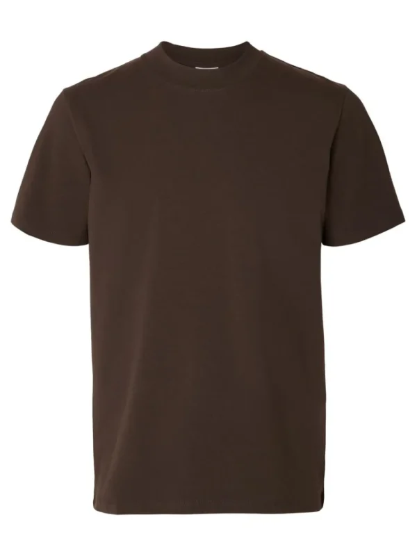 T-shirts>SELECTED KORTÆRMET T-SHIRT Brown