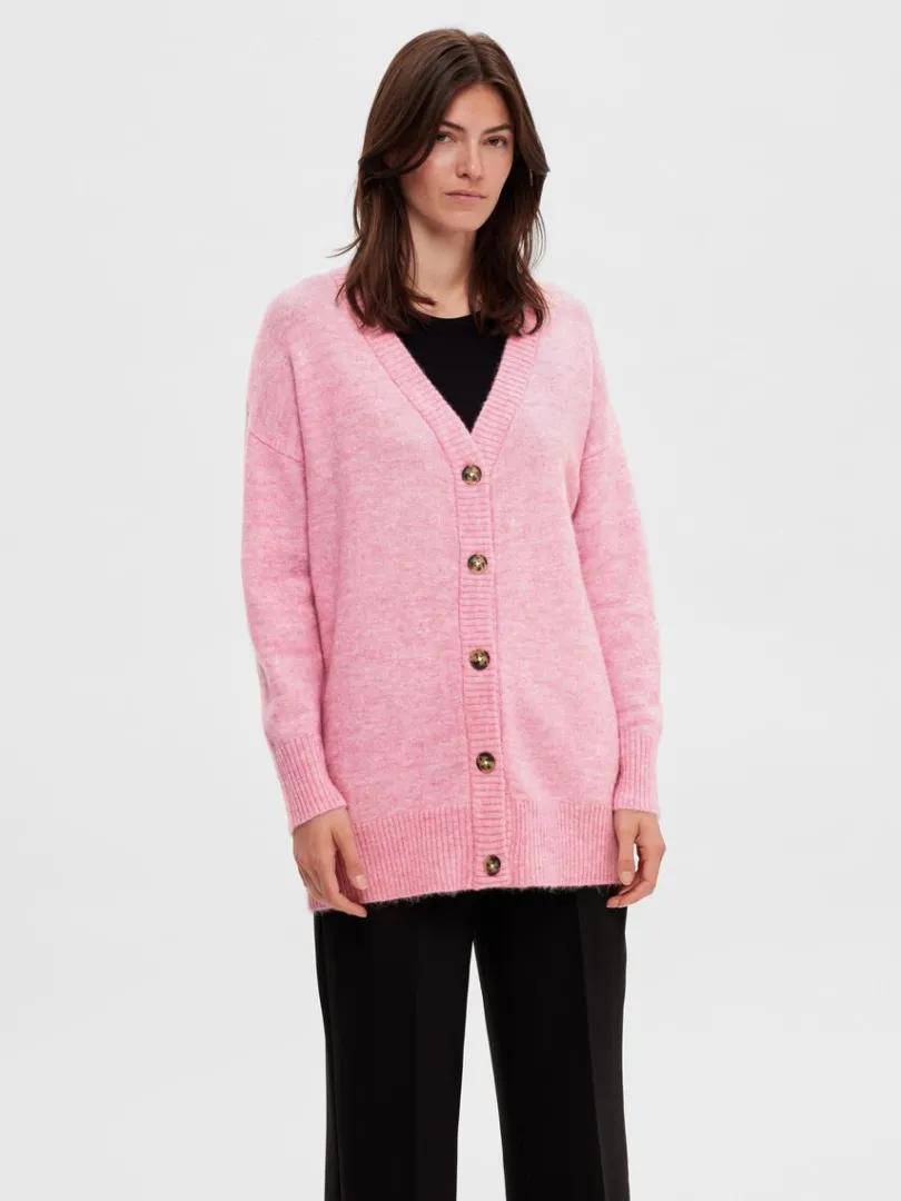 lang_cardigan_0.webp Strik>SELECTED LANG CARDIGAN Pink