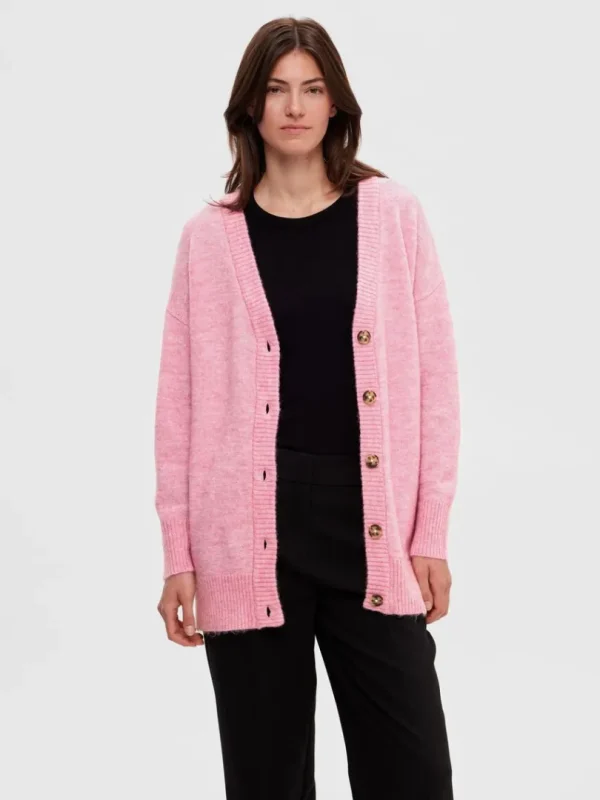 Strik>SELECTED LANG CARDIGAN Pink