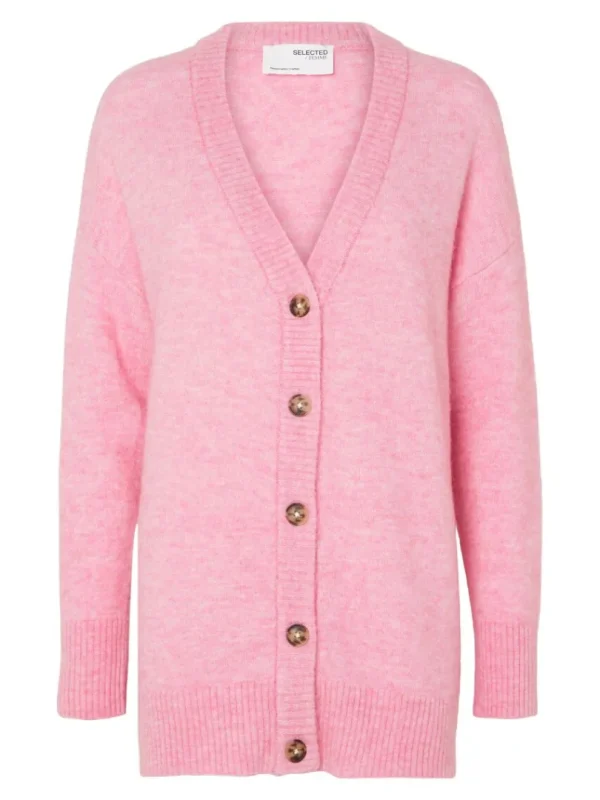 Strik>SELECTED LANG CARDIGAN Pink