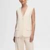 Jakkesæt & Blazers | Toppe Og Bluser>SELECTED LANG OVERSIZED VEST Beige
