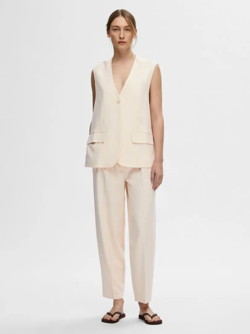 lang_oversized_vest_1.webp Jakkesæt & Blazers | Toppe Og Bluser>SELECTED LANG OVERSIZED VEST Beige