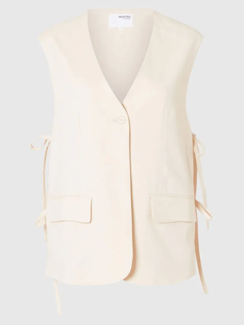 lang_oversized_vest_5.webp Jakkesæt & Blazers | Toppe Og Bluser>SELECTED LANG OVERSIZED VEST Beige