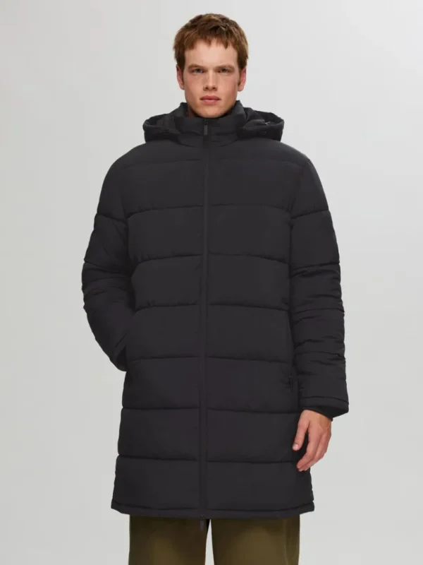 Overtøj>SELECTED LANG PUFFERJAKKE Black