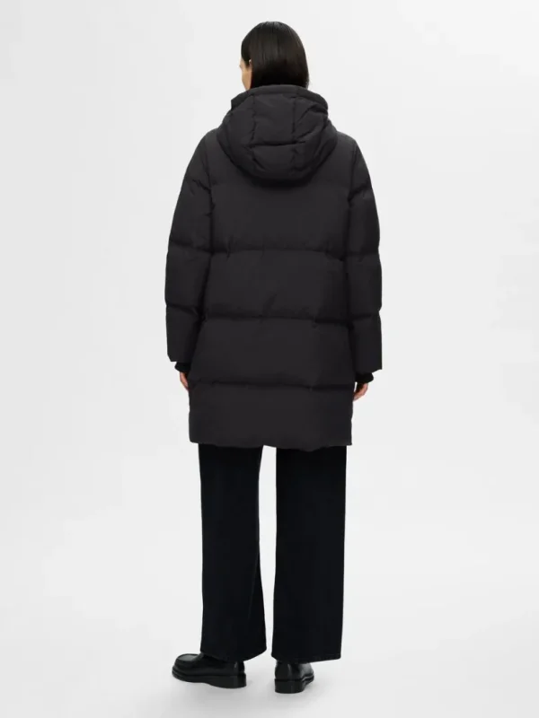 Overtøj>SELECTED LANG PUFFERJAKKE Black