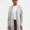 Strik>SELECTED LANG STRIKKET CARDIGAN Grey