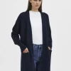 Strik>SELECTED LANG STRIKKET CARDIGAN Blue