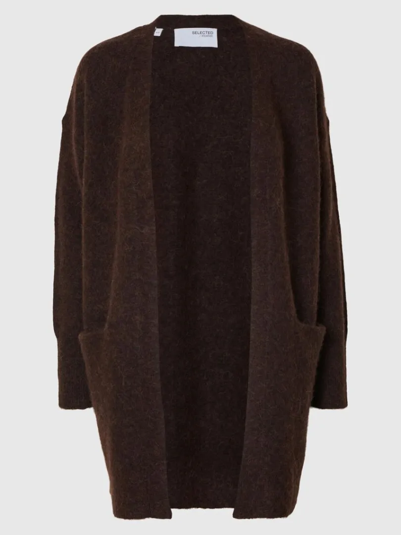lang_strikket_cardigan_5-1.webp Strik>SELECTED LANG STRIKKET CARDIGAN Brown