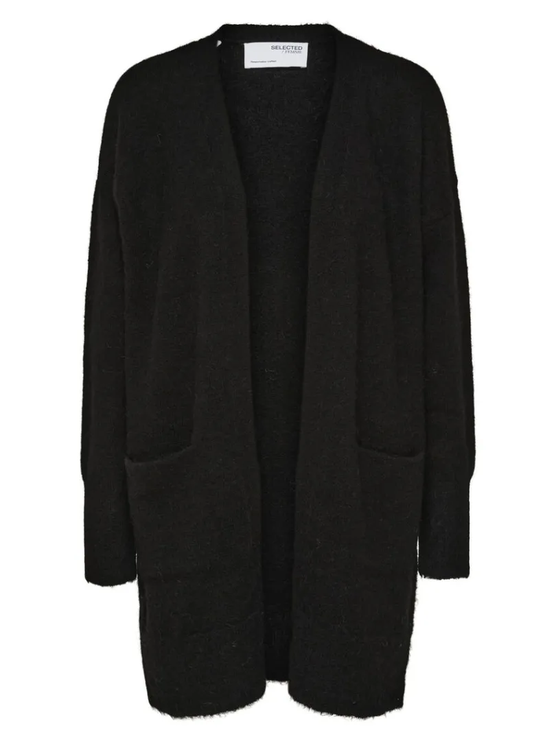 lang_strikket_cardigan_5-2.webp Strik>SELECTED LANG STRIKKET CARDIGAN Black