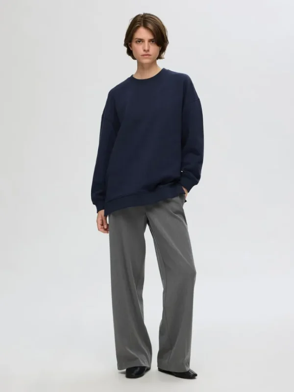 Hættetrøjer & Sweatshirts>SELECTED LANG SWEATSHIRT Blue