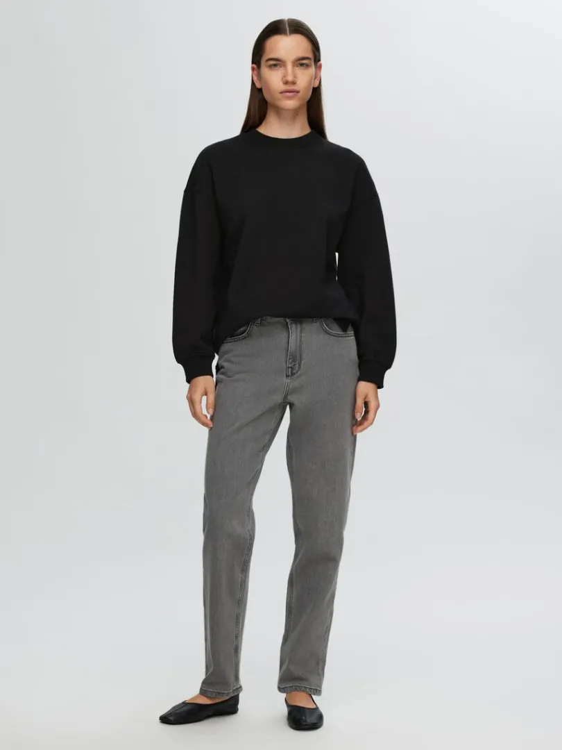 lang_sweatshirt_1.webp Hættetrøjer & Sweatshirts>SELECTED LANG SWEATSHIRT Black