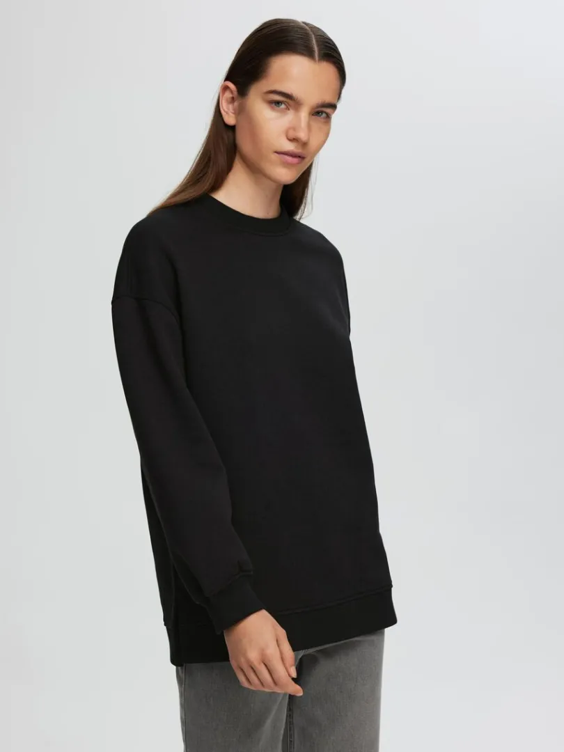 lang_sweatshirt_2.webp Hættetrøjer & Sweatshirts>SELECTED LANG SWEATSHIRT Black
