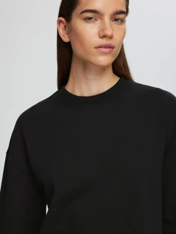 Hættetrøjer & Sweatshirts>SELECTED LANG SWEATSHIRT Black