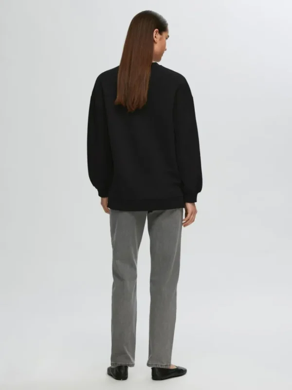 Hættetrøjer & Sweatshirts>SELECTED LANG SWEATSHIRT Black