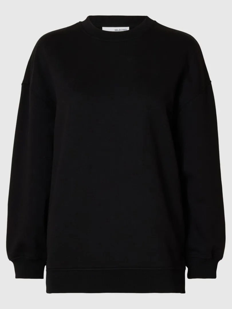 lang_sweatshirt_5.webp Hættetrøjer & Sweatshirts>SELECTED LANG SWEATSHIRT Black