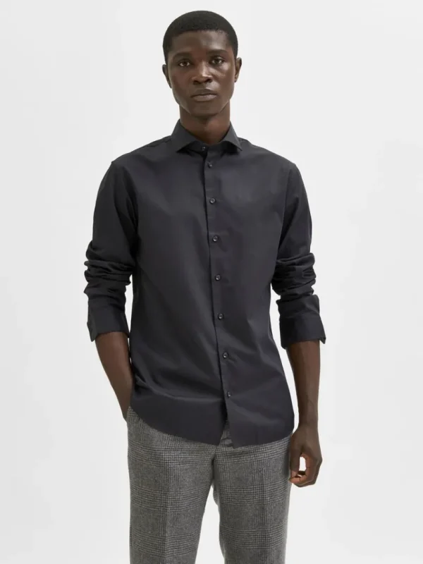 Skjorter>SELECTED LANGE ÆRMER SKJORTE Black