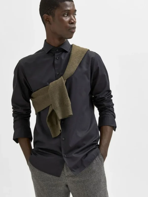 Skjorter>SELECTED LANGE ÆRMER SKJORTE Black
