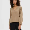 Toppe Og Bluser>SELECTED LANGÆRMET BLUSE Brown