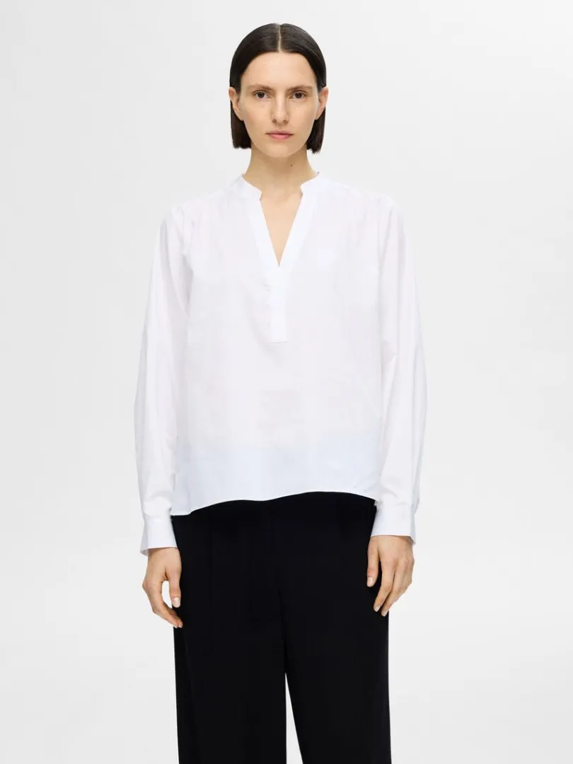 langrmet_bluse_0-2.webp Toppe Og Bluser>SELECTED LANGÆRMET BLUSE White