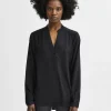 Toppe Og Bluser>SELECTED LANGÆRMET BLUSE Black