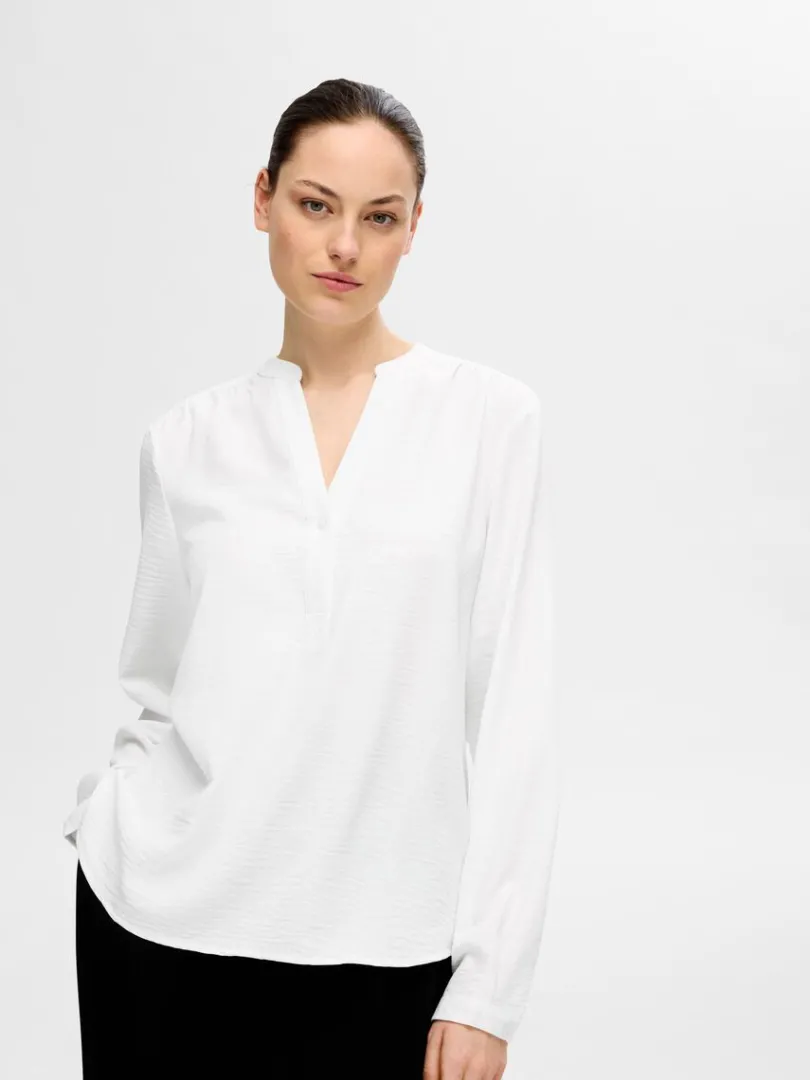langrmet_bluse_2-2.webp Toppe Og Bluser>SELECTED LANGÆRMET BLUSE White