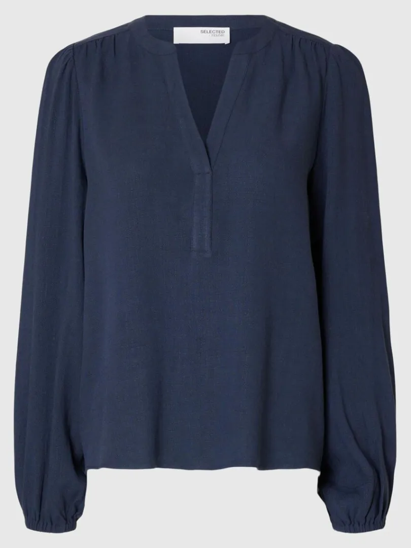 langrmet_bluse_3-6.webp Toppe Og Bluser>SELECTED LANGÆRMET BLUSE Blue
