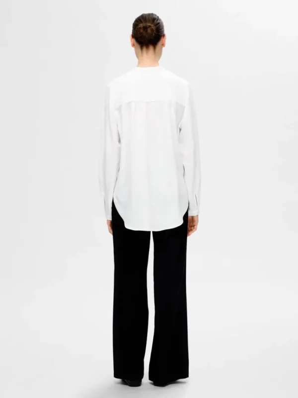 Toppe Og Bluser>SELECTED LANGÆRMET BLUSE White